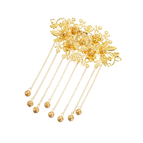 OATIPHO Traditioneller Chinesischer Haarschmuck Vintage Stil Lange Quaste Haarkamm Eleganter Brautschmuck Goldfarbener Kopfschmuck für Hochzeit Dinner Festliche Anlässe Handgefertigte von OATIPHO