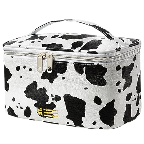 OATIPHO Tragbare Kosmetiktasche mit Kuhmuster Wasserabweisender Make Up Organizer für Reisen Kompakt und Praktisch für Fitness und Camping von OATIPHO