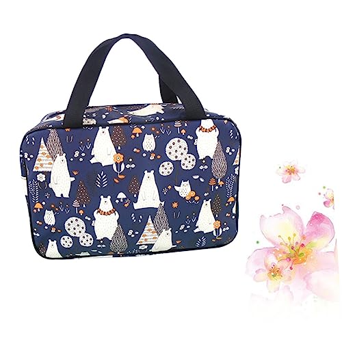 OATIPHO Tragbarer Kulturbeutel Faltbare Duschtasche mit Großem Fassungsvermögen aus Langlebigem Canvas für Damen und Herren für Reisen und Fitness Wasserabweisend von OATIPHO