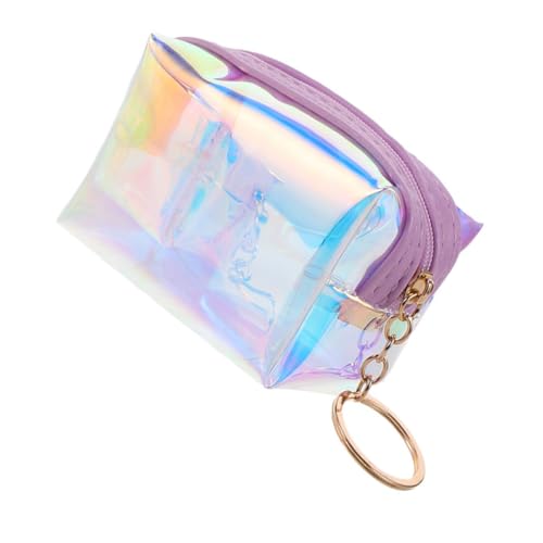 OATIPHO Transparente Mini Geldbörse Damen mit Holografischem Effekt Klare Münzbörse und Schlüsselanhänger Kleine Portemonnaie für Alltag und Schule Robuster Modischer Kartenhalter von OATIPHO