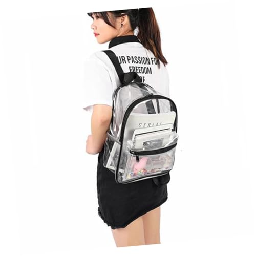 OATIPHO Transparenter PVC-Rucksack Für Mädchen Und Studenten wasserdichte Schultasche Leicht Und Geräumig Mit Verstellbarem Schultergurt Für Schule Reisen Und Shopping von OATIPHO