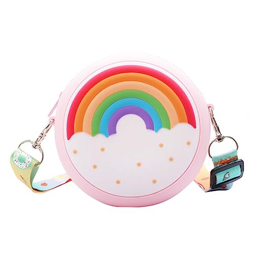 OATIPHO Unzerbrechliche Mädchen-umhängetasche Umhängetasche Mit Regenbogen-geldbörse Aus Silikon Für Kinder von OATIPHO