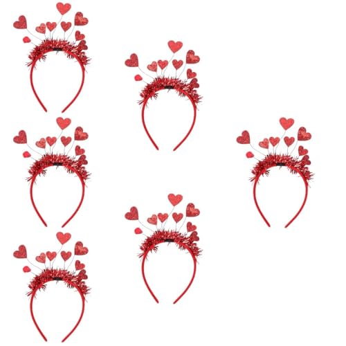 OATIPHO Valentinstag-Herz-Stirnband Herz-Dekor-Stirnbänder Dekorative Haar-Party-Requisiten Haar-Accessoires Für Frauen Und Mädchen (6 Stück) von OATIPHO