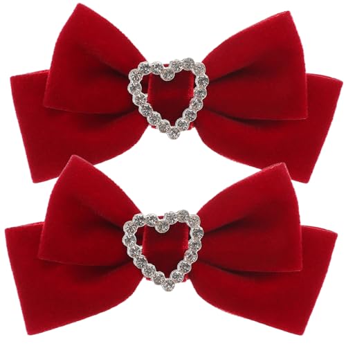 OATIPHO Velours Haarschleifen Für Mädchen Mit Krokodilklemmen Stilvolle Haaraccessoires Im Auffälligen Rot Für Besondere Anlässe Und Tägliches Styling von OATIPHO