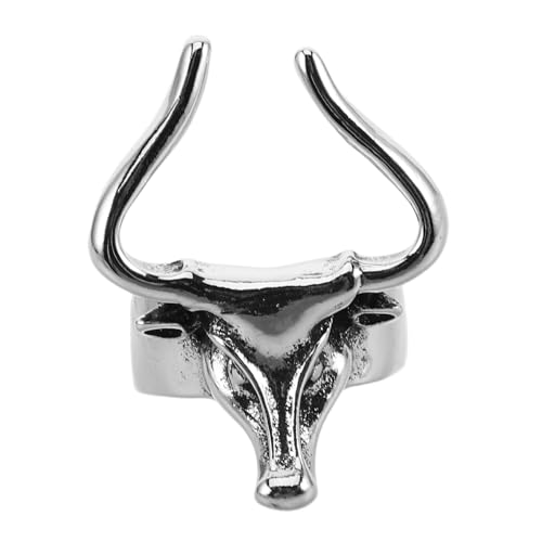 OATIPHO Vintage Bullhead Ring Herren Punk Metallring Robust Retro Stil Statement Schmuck für Partys und Alltag Einzigartiges Design Langlebig Modisch Passend für Singles und Besondere von OATIPHO