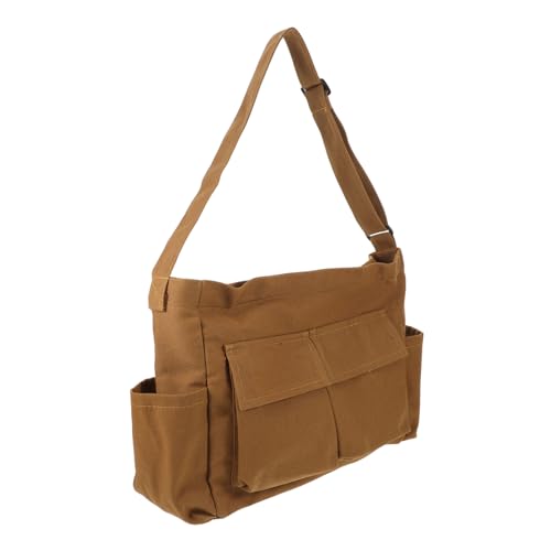 OATIPHO Vintage Canvas Messenger Bag Braun Große Kapazität Verstellbarer Schulterriemen Boho Crossbody Umhängetasche Damen Alltag Arbeit College von OATIPHO