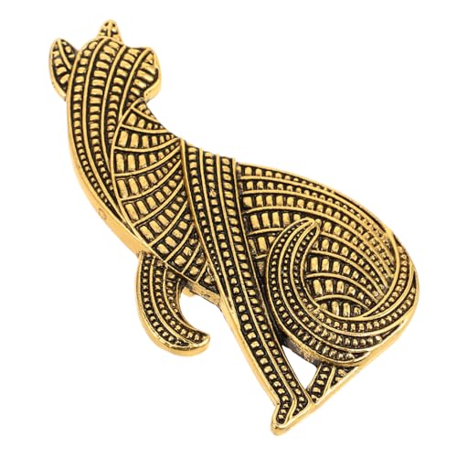 OATIPHO Vintage Cat Brooch Pin Einzigartige Abstrakte Katzenbrosche Langlebiger Legierung für Damen und Mädchen Modisches Accessoire für Jacken Mäntel und Taschen Goldfarben von OATIPHO
