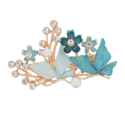 OATIPHO Vintage Haarklammer mit Schmetterlings Design Legierung mit Strass und Perlen Retro Blumenhaarspange für Damen Leicht und Kompakt für Alltag Hochzeit und Besondere Anlässe von OATIPHO