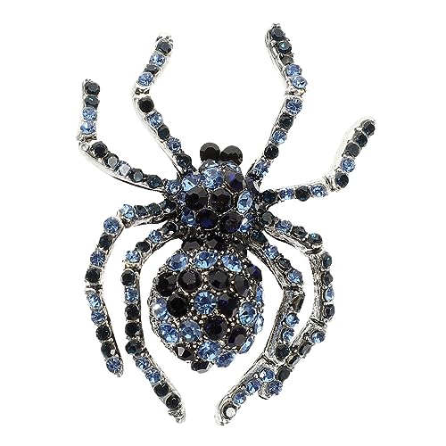 OATIPHO Vintage Halloween Spinnenbrosche mit Strassstein Dekorative Anstecknadel für Kleidung Eleganter Retro Spinnen Pin Blau Kompakt und Langlebig für Party und Festtagsoutfits von OATIPHO