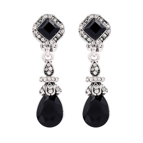 OATIPHO Vintage Wasserfall Ohrclips Damen Retro Ear Clips Für-pierced Ohren Schwarz Perfektes Für Besondere Anlässe von OATIPHO