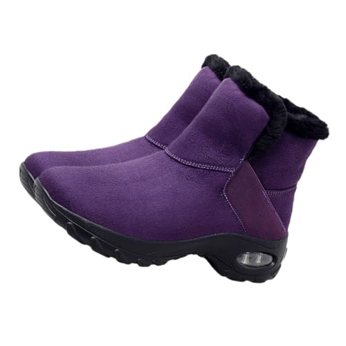 OATIPHO Warme Damen Boots mit Rutsch Sohle Mittelhohe Winterstiefel mit Weichem Futter Vielseitige Leichte Schuhe für Kalte Tage Einfach Anzuziehen Komfort und von OATIPHO