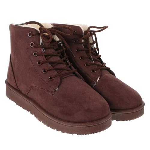 OATIPHO Warme Damen Kurzschaft Winterstiefel mit Schnürung Flachem Absatz und Modischem Design Rutschfest für Alltag und Outdoor für Kalte Tage und Schnee von OATIPHO