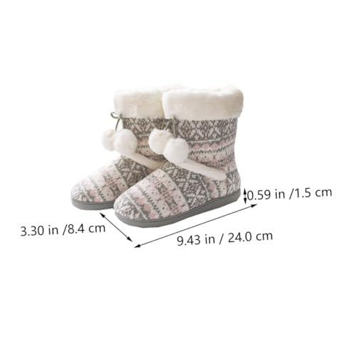 OATIPHO Warme Damen Winter Hausschuhe mit Rutschfester Sohle Weiche Strapazierfähige Baumwollstiefel für Drinnen Stilvolle Bequeme Winterschuhe Pflegeleicht und Langlebig von OATIPHO