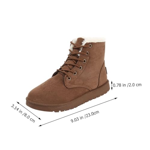 OATIPHO Warme Damen Winterstiefel Kurzschaft Schneeschuhe Gefüttert Schnürung Bequeme Outdoor Winterschuhe für Alltag und Kaffee von OATIPHO