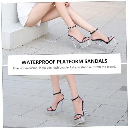 OATIPHO Wasserdichte Plateau Sandalen Damen Transparent Glänzend High Heels Sommer Nachtclub Party Schuhe Elegant Modisch Design Komfortabel von OATIPHO