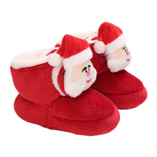OATIPHO Weiche Babyschuhe Weihnachten Rutschfeste Krabbelschuhe mit Baumwollfutter Niedliche Säuglingsschuhe für Neugeborene Jungen Mädchen von OATIPHO