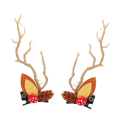 OATIPHO Weihnachtliche Leuchtende Haarspangen Rentiergeweih Haarclip mit Bunten Lichtern für Erwachsene Festliche Cosplay Haarschmuck Weihnachtsdeko OATIPHO Weihnachtliche Leuchtende Haarspangen Rentiergeweih Haarclip mit Bunten Lichtern für Erwachsene Festliche Cosplay Haarschmuck Weihnachtsdeko von OATIPHO