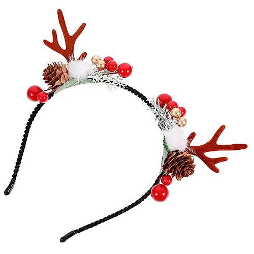 OATIPHO Weihnachtliches Rentiergeweih Stirnband mit Künstlichen und Beeren Leichtes Komfortables Haarreif für Damen Festliche Kopfbedeckung zu Weihnachten Winterparty Geschenkidee von OATIPHO