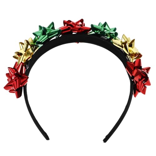 OATIPHO Weihnachtliches Blumen-stirnband Weihnachtsschleife Haarreif Neujahrs-stirnband Urlaubsparty-accessoire Funkelnde Schleife Für Frauen von OATIPHO