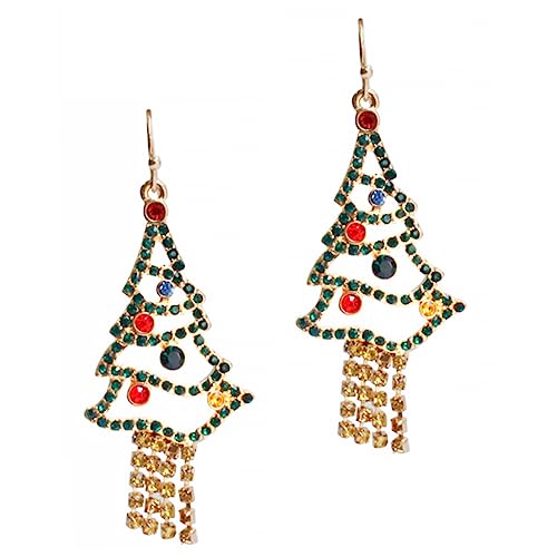 OATIPHO Weihnachtsbaumschmuck Ohrringe Damen Ohrhänger mit Glänzendem Weihnachtsbaum Anhänger Hautfreundliche Legierung Festlich für Weihnachten Party Familie und Dates Geeignet von OATIPHO