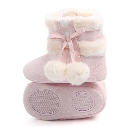 OATIPHO Winter Schneestiefel mit Plüschfutter Rutschfeste Krabbelschuhe für Jungen und Mädchen Weiche Sohlen Niedliche Weihnachts Schühchen Warme Winterschuhe von OATIPHO