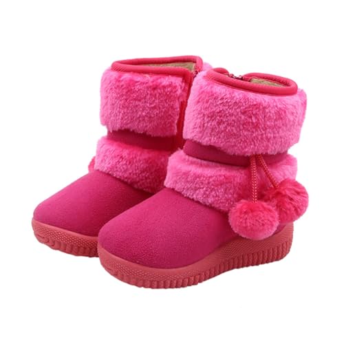 OATIPHO Winter Warme Prewalker Schneestiefel Mädchen Unisex Krabbelschuhe Weiche Rutschfeste Sohle Niedrige Lauflernschuhe von OATIPHO