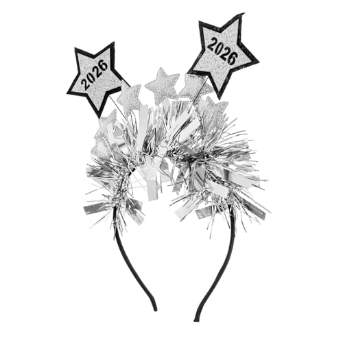 OATIPHO Year Headpiece Silber Stern Haarreif Unisex Verstellbar Langlebig Festliche Party Accessoire von OATIPHO