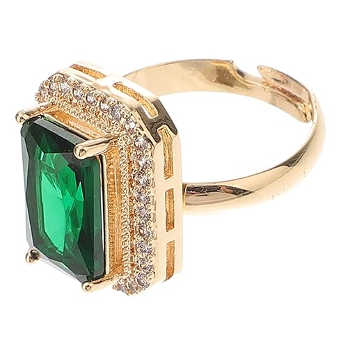 OATIPHO Smaragdringe Für Frauen Zirkonring Ringe Frauenring Smaragdring Hochzeit Geburtstag Geschenk Party Anlass von OATIPHO