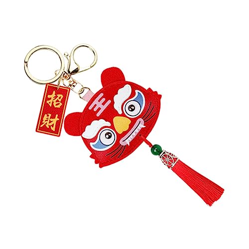 OATIPHO glücklicher Tiger Schlüsselanhänger Autoschlüssel-Schlüsselanhänger Ausgestopfter Tierschlüsselbund chinesisch neujahr schlüsselanhänger Glückstiger Schlüsselanhänger Pu rot von OATIPHO
