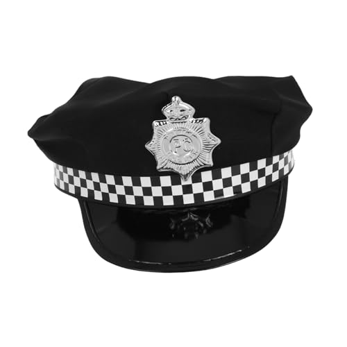 OATIPHO Polizisten-kostümhut Für Erwachsene Offizierskostümhut Kariertes Muster Für Rollenspiele Halloween-zubehör Polizistenhut Polizeihut Polizistenmütze Polizeizubehör Für von OATIPHO