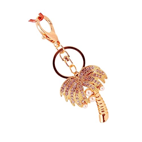 OATIPHO Kokosnussbaum Schlüsselanhänger Mit Glas Kreatives Auto Schlüsselring Ornament Weibliches Taschenzubehör Ansprechende Geschenkidee Für Weihnachten Und Geburtstage Langlebig von OATIPHO