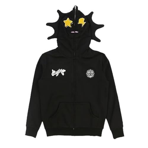 OATSBAS Fun Multi Angle Full Zip Up Hoodie for Men Women y2k Over Face Graphic Hoodies Retro Lazy Style Hoodie, Schwarz, M von OATSBAS