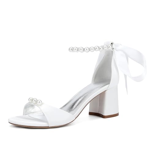 OAUSZC Damen Blockabsatz Brautschuhe Sandalen Offener Zehen Perlen Knöchelriemen Braut Abendschuhe 956-25,Elfenbein,40 EU OAUSZC Damen Blockabsatz Brautschuhe Sandalen Offener Zehen Perlen Knöchelriemen Braut Abendschuhe 956-25,Elfenbein,40 EU von OAUSZC