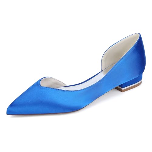 OAUSZC Damen Satin Brautschuhe Flache Ballerinas Spitze Zehen Abende Hochzeitsschuhe 18448-K11,Blau,43 EU OAUSZC Damen Satin Brautschuhe Flache Ballerinas Spitze Zehen Abende Hochzeitsschuhe 18448-K11,Blau,43 EU von OAUSZC