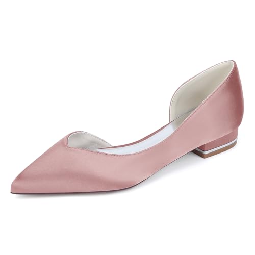 OAUSZC Damen Satin Brautschuhe Flache Ballerinas Spitze Zehen Abende Hochzeitsschuhe 18448-K11,Blush,40 EU OAUSZC Damen Satin Brautschuhe Flache Ballerinas Spitze Zehen Abende Hochzeitsschuhe 18448-K11,Blush,40 EU von OAUSZC