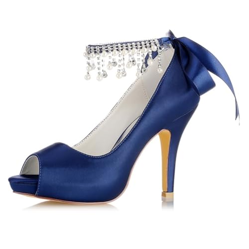 OAUSZC Damen Satin Plateau Stiletto Absatz Hochzeitsschuhe Peep Toe Perlen Riemchensandalen Brautschuhe Brautjungfernschuhe 718-77,Marine,40 EU OAUSZC Damen Satin Plateau Stiletto Absatz Hochzeitsschuhe Peep Toe Perlen Riemchensandalen Brautschuhe Brautjungfernschuhe 718-77,Marine,40 EU von OAUSZC