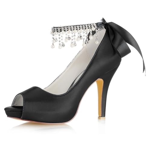 OAUSZC Damen Satin Plateau Stiletto Absatz Hochzeitsschuhe Peep Toe Perlen Riemchensandalen Brautschuhe Brautjungfernschuhe 718-77,Schwarz,39 EU OAUSZC Damen Satin Plateau Stiletto Absatz Hochzeitsschuhe Peep Toe Perlen Riemchensandalen Brautschuhe Brautjungfernschuhe 718-77,Schwarz,39 EU von OAUSZC