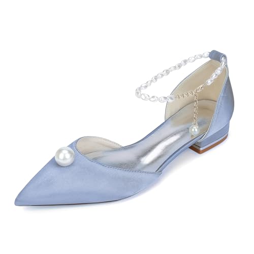 OAUSZC Flach Hochzeitsschuhe Ballerinas Riemen Damen Spitze Zehen Satin Perlen Party Brautschuhe 18448-46ZG,Silber,41 EU OAUSZC Flach Hochzeitsschuhe Ballerinas Riemen Damen Spitze Zehen Satin Perlen Party Brautschuhe 18448-46ZG,Silber,41 EU von OAUSZC