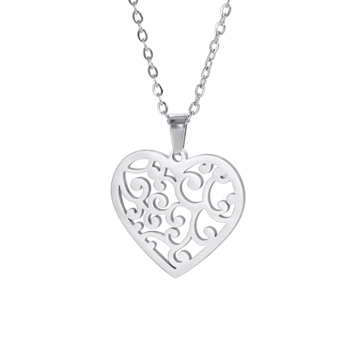OAUWKEIY Anhänger Halskette Ausschnitt Muster Liebe Anhänger Trend Damen Halskette Modischer Anhänger Halskette Schmuck von OAUWKEIY