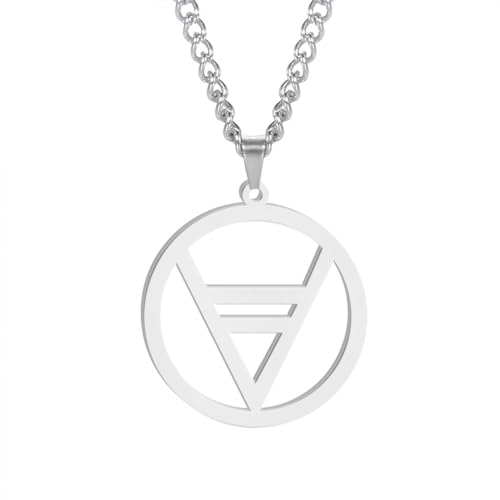 OAUWKEIY Anhänger Halskette Geometrischer Kreis Invertiert Ein Anhänger Halskette Herren und Damen Europäischer und Amerikanischer ModeSchmuck von OAUWKEIY