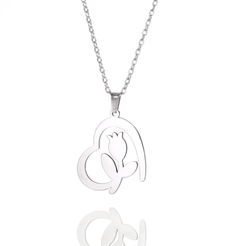 OAUWKEIY Anhänger Halskette Gold Halskette Liebe Rose Anhänger Persönlichkeit Einfache Damen Halskette Modischer Anhänger Halskette Schmuck von OAUWKEIY