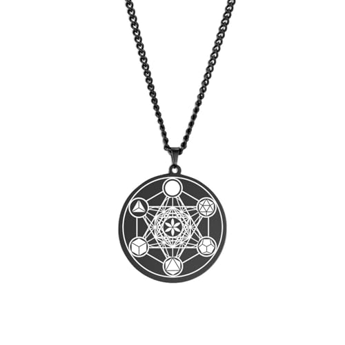 OAUWKEIY Anhänger Halskette Medaillon Anhänger Halskette Muster Mode Trend Herren Halskette Modischer Anhänger Halskette Schmuck von OAUWKEIY