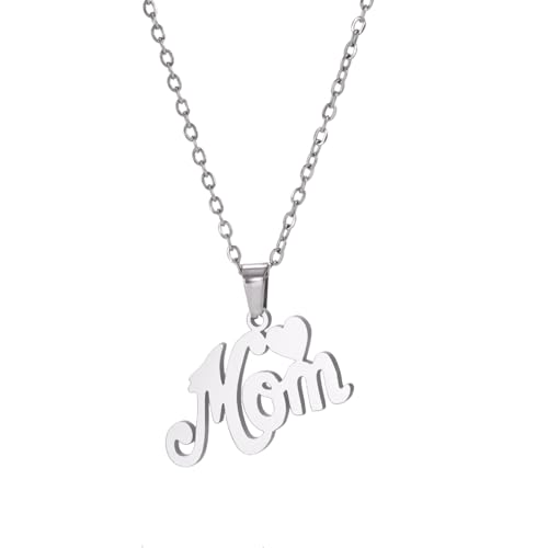 OAUWKEIY Anhänger Halskette Mode Mama Brief Anhänger Damen Halskette Herz Anhänger Home Schmuck Mutter Freundin Geschenk Schmuck von OAUWKEIY