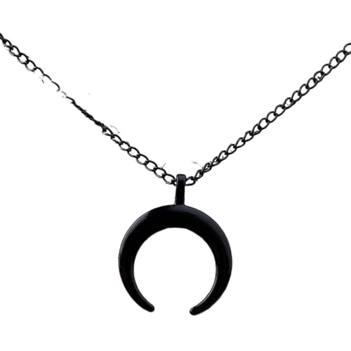 OAUWKEIY Anhänger Halskette Punk Halbmond Anhänger Damen Choke Halskette minimalistischer Stil Modischer Anhänger Halskette Schmuck von OAUWKEIY