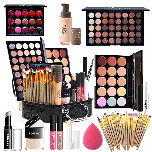 OAWLY Multifunktionales All-in-One-Make-up-Set für Frauen: Make-up-Pinsel-Set, Lidschatten-Palette, Lipgloss-Set, Make-up von OAWLY