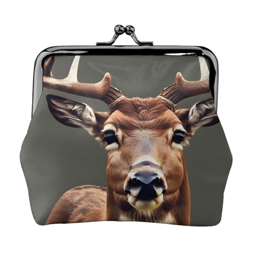 Beauty Deer Print Charm and Versatile Coin Purse Exquisite Waterproof Kiss Lock Wallet for Keys Cards von OAZCVBNN