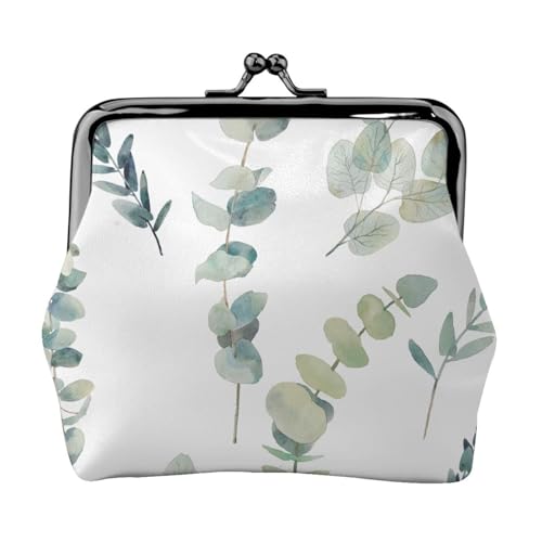 Eucalyptus Leaves Print Charm and Versatile Coin Purse Exquisite Waterproof Kiss Lock Wallet for Keys Cards von OAZCVBNN
