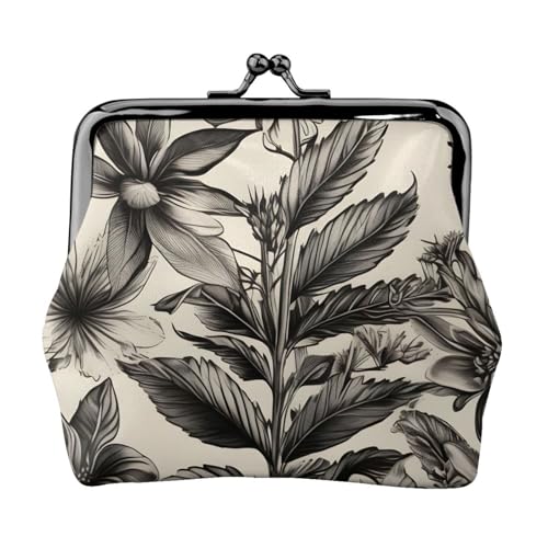 Floral Herbs Botanical Pattern Print Charm and Versatile Coin Purse Exquisite Waterproof Kiss Lock Wallet for Keys Cards von OAZCVBNN
