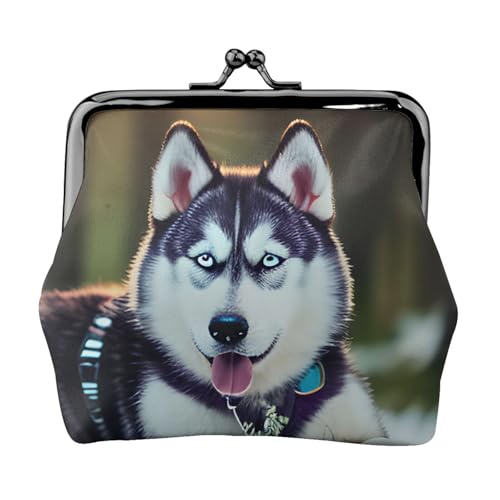 Husky Dog Print Charm and Versatile Coin Purse Exquisite Waterproof Kiss Lock Wallet for Keys Cards von OAZCVBNN