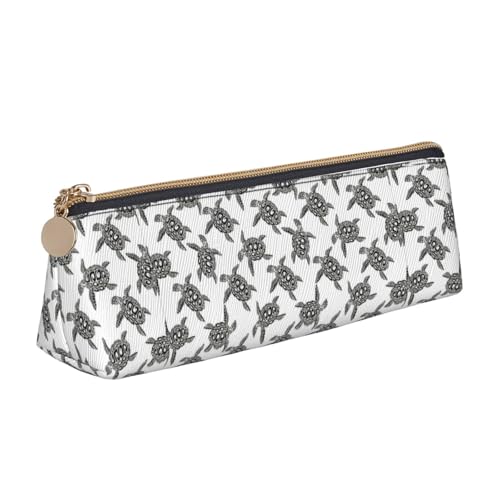 OAZCVBNN Federmäppchen aus Leder, Motiv: Meeresschildkröten, stilvolle Tasche, Schule, Reisen, Make-up, Organisation, leicht von OAZCVBNN